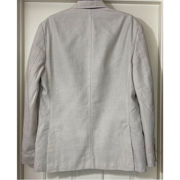 Joseph Abboud Two Button Jacket Mens Size M Beige Linen Blend Sport Coat Blazer - Picture 4 of 12